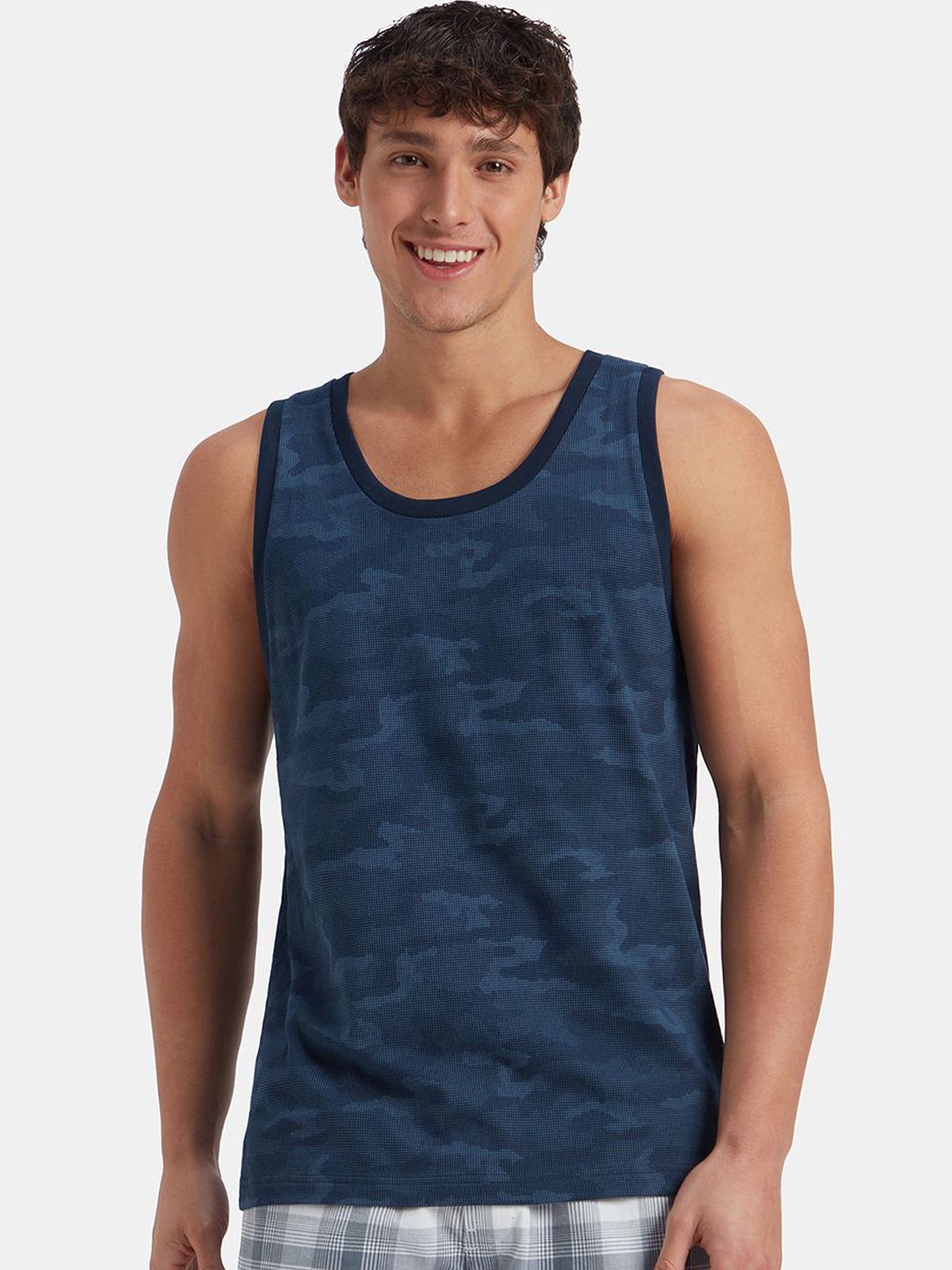 Jockey Super Combed Cotton Blend Sleeveless Printed Low Neck Styling Tank Top - AM67-picture-33