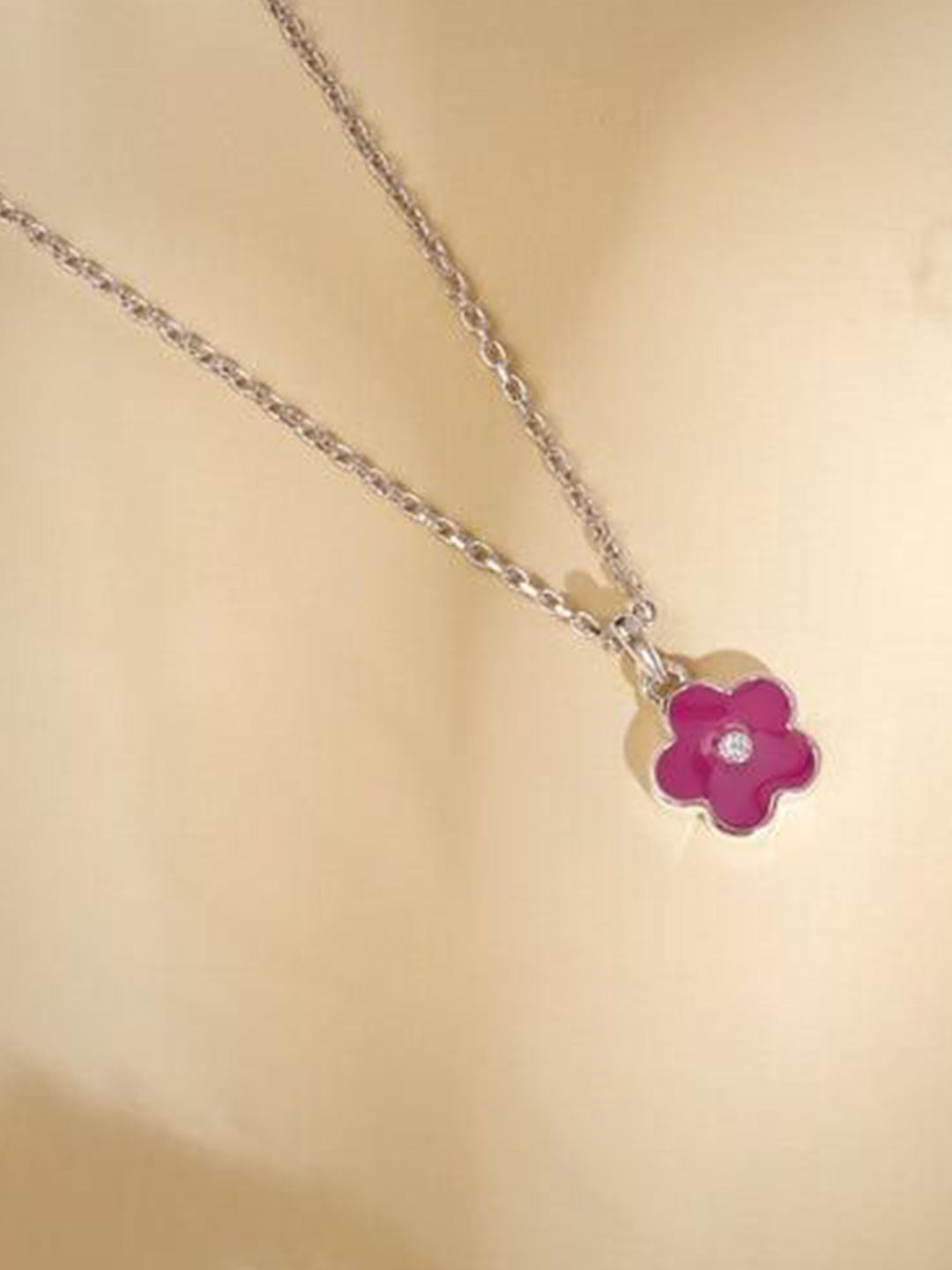 GIVA Rhodium-Plated Floral Pendants-picture-19