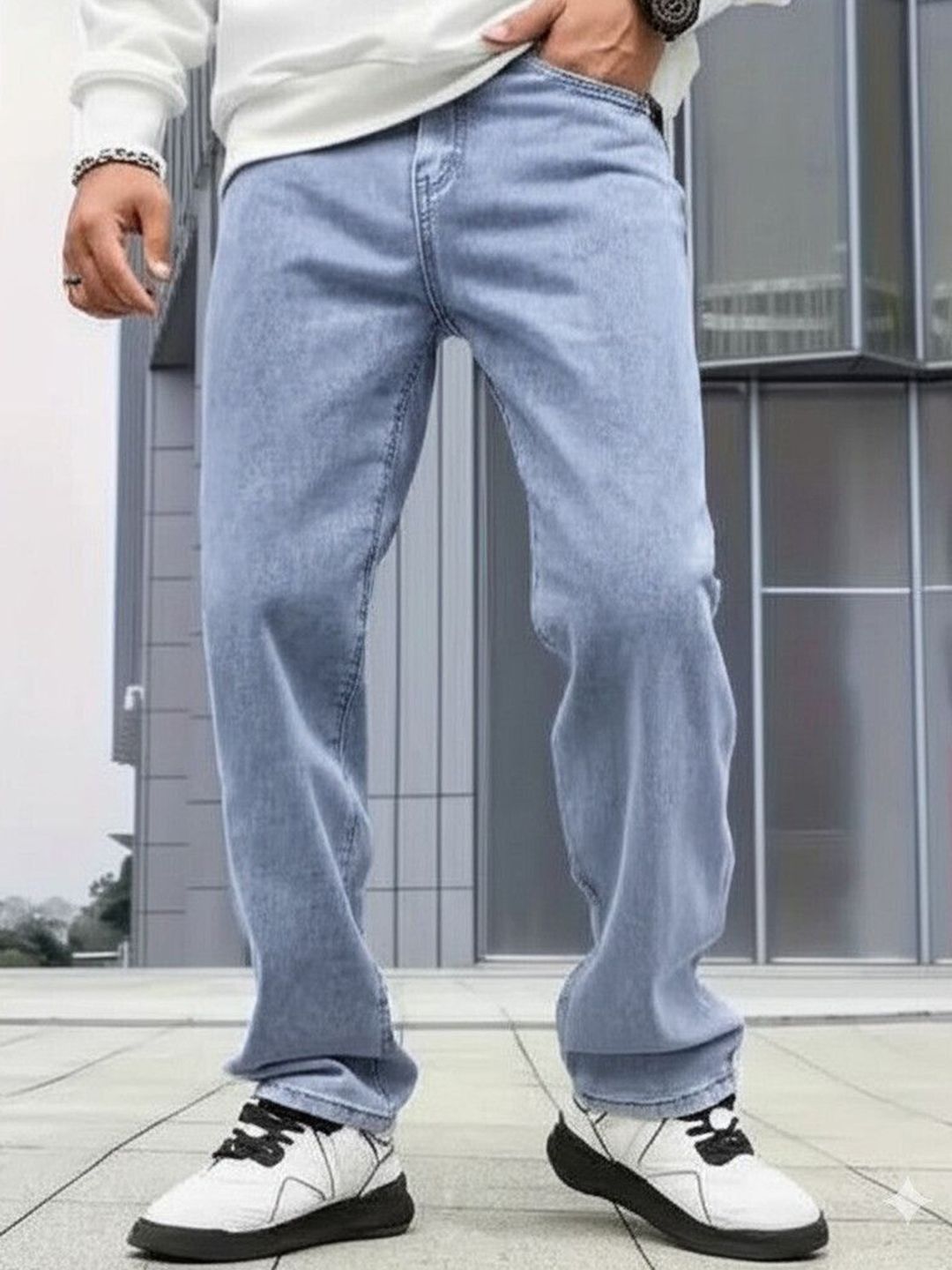 MAAHIT Men Baggy Mid-Rise Stretchable Jeans-picture-47