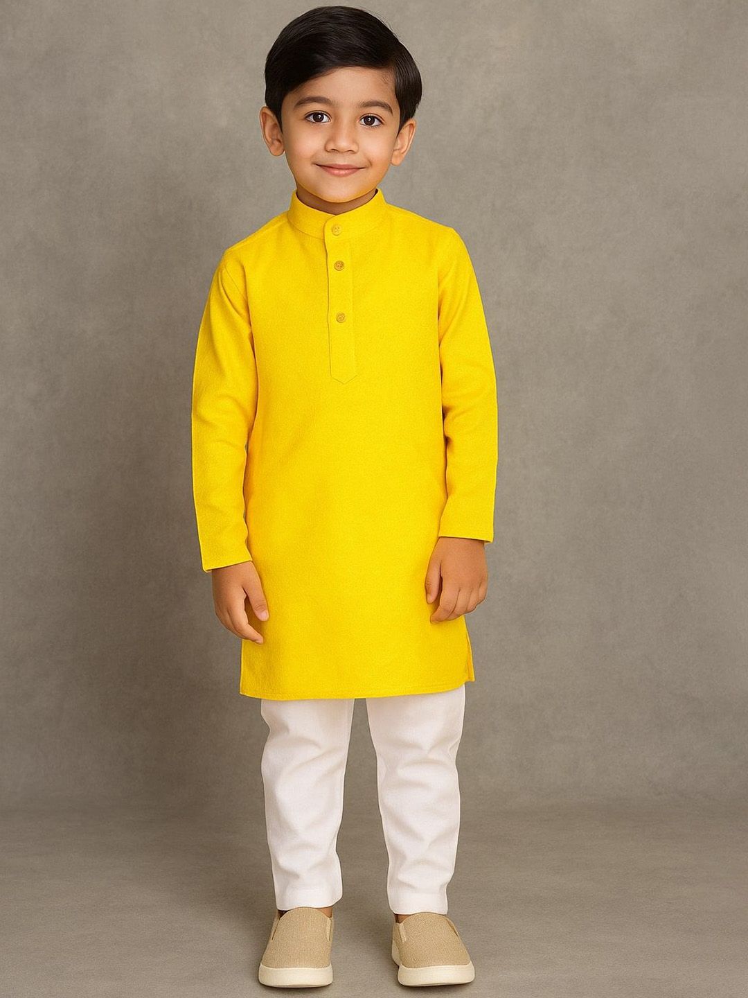 Qtsy Boys Solid Cotton Kurta with Pyjama-image-38