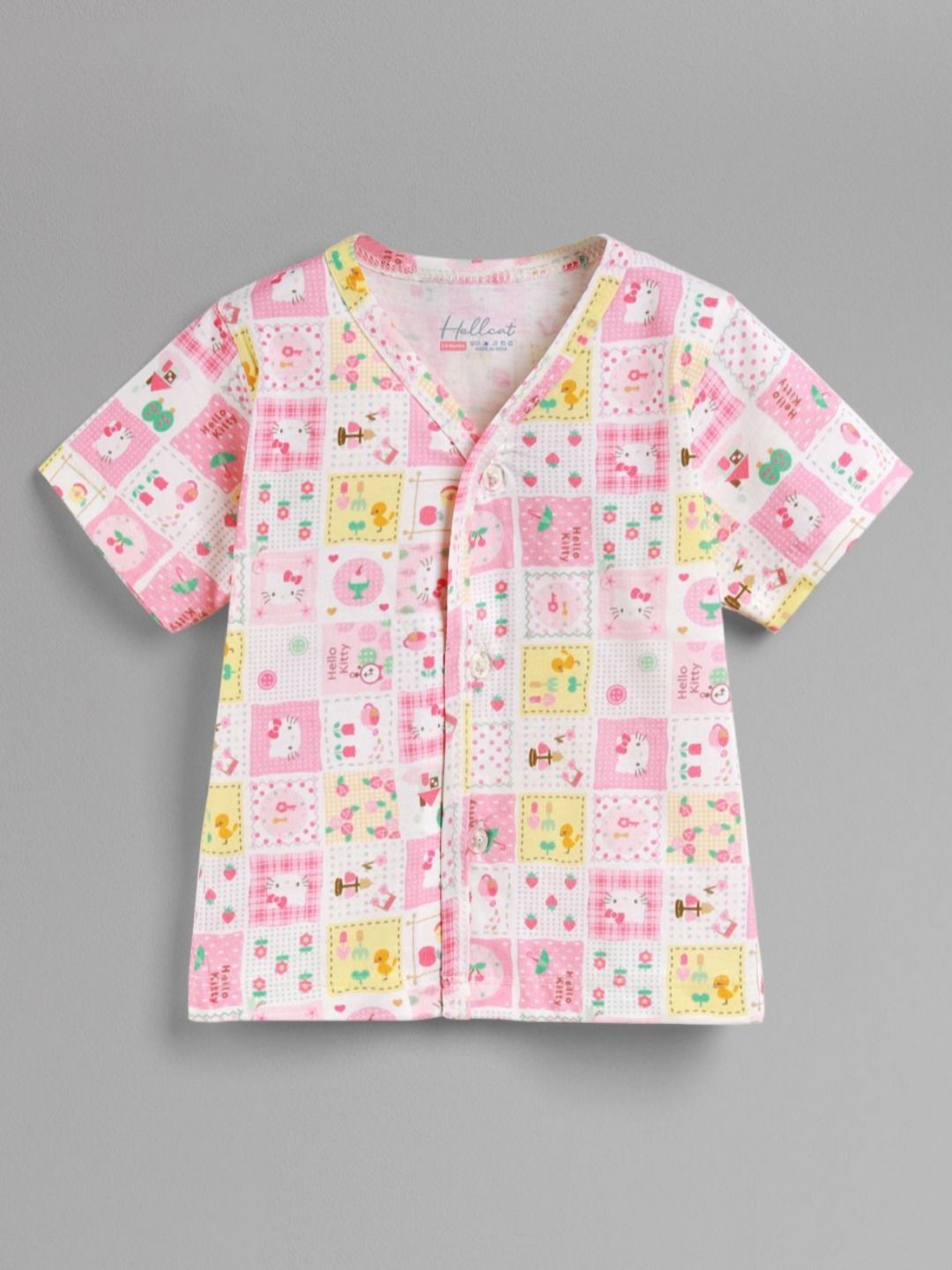 HELLCAT Infants Pack Of 5 Printed V-Neck Pure Cotton Jhablas-picture-56