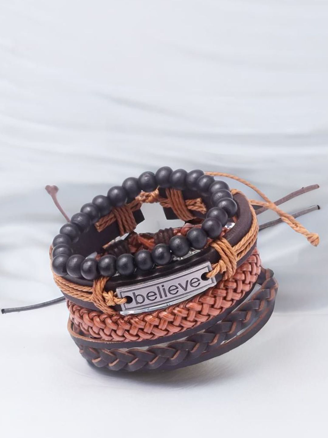 UNIVERSITY TRENDZ Men 4 Leather Antique Wraparound Bracelet-picture-29