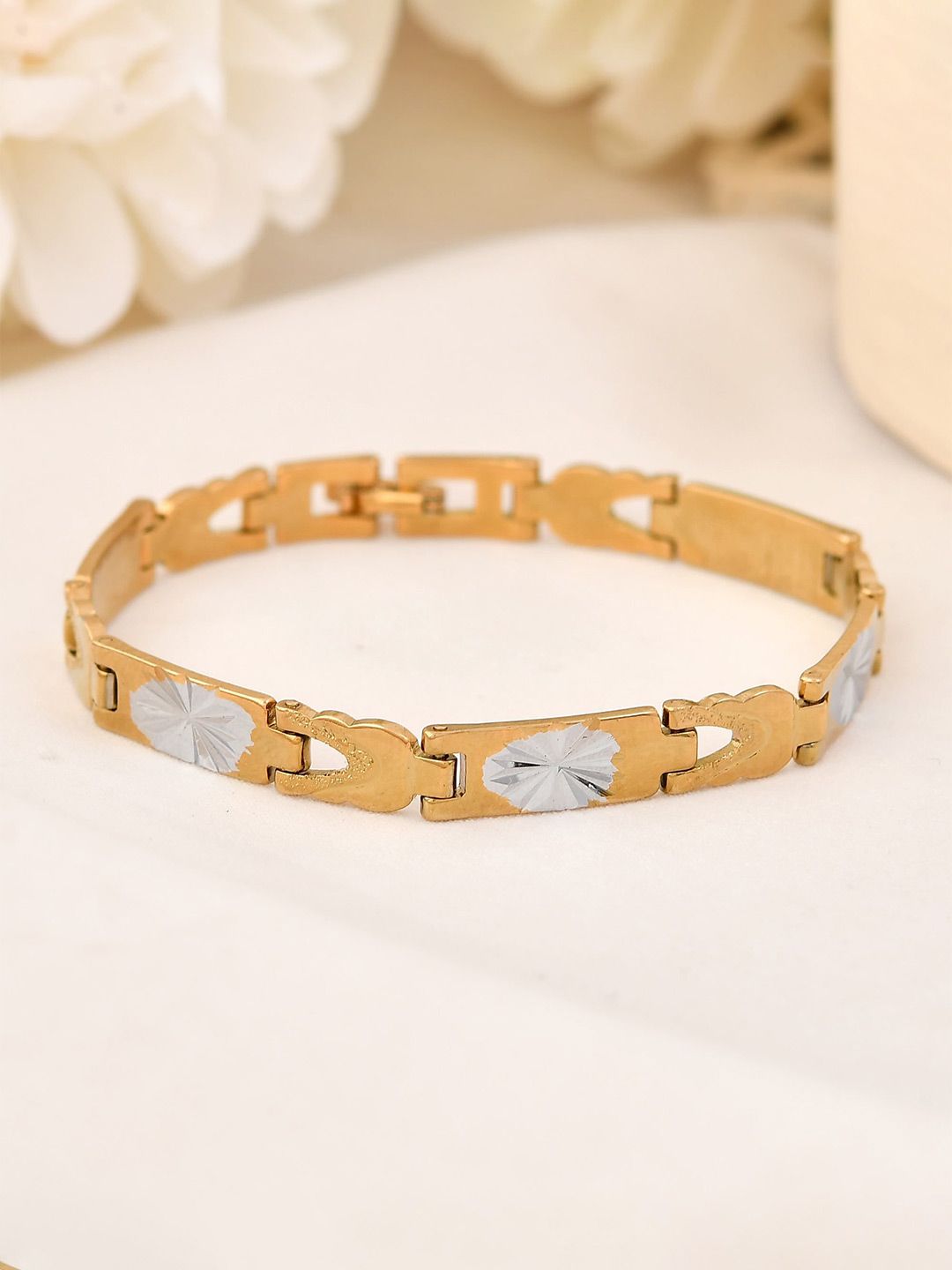 VOJ Men Brass Gold-Plated Link Bracelet-picture-39