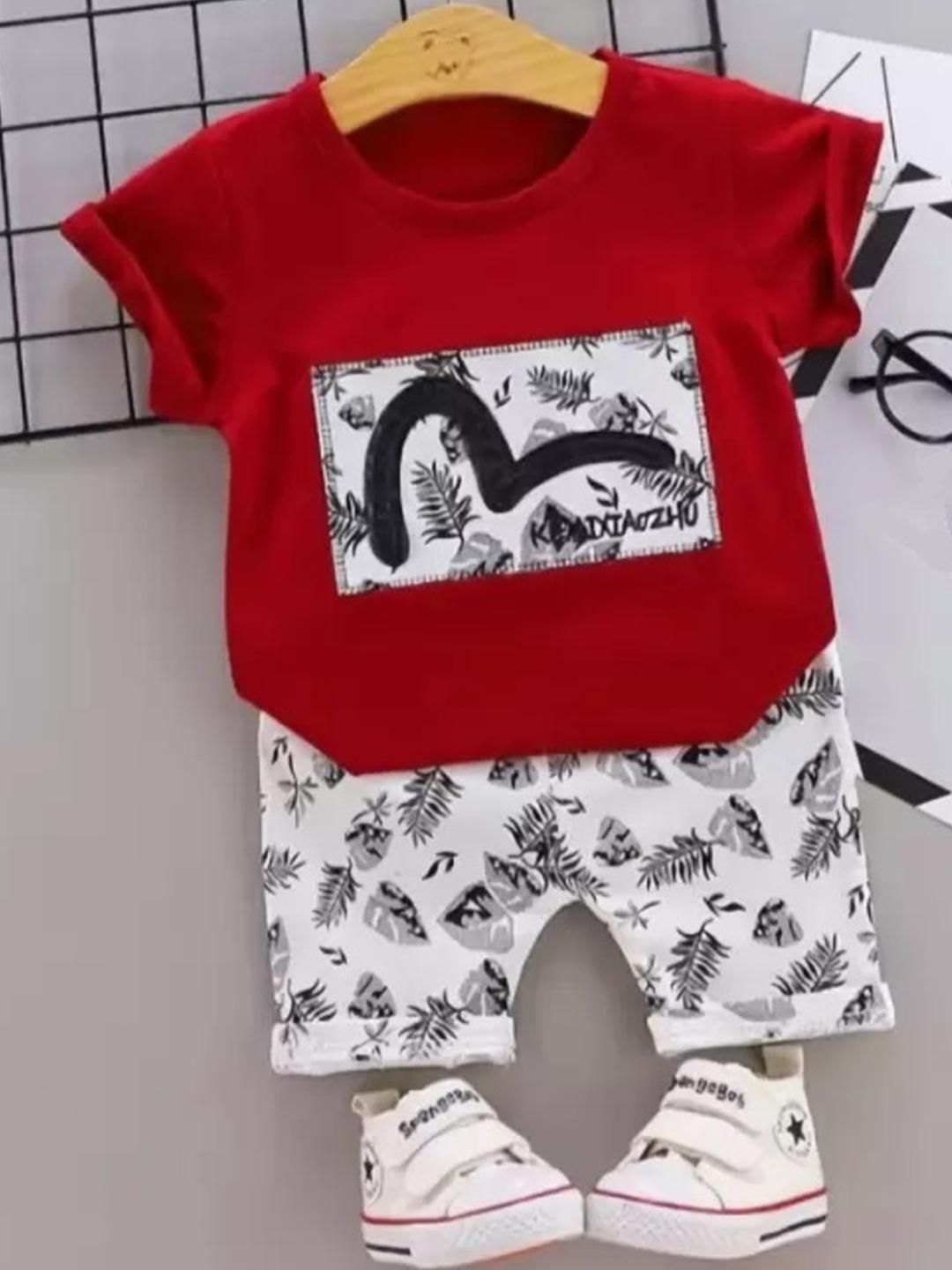 CUTEVIBE Unisex Kids Printed Top with Short-picture-37