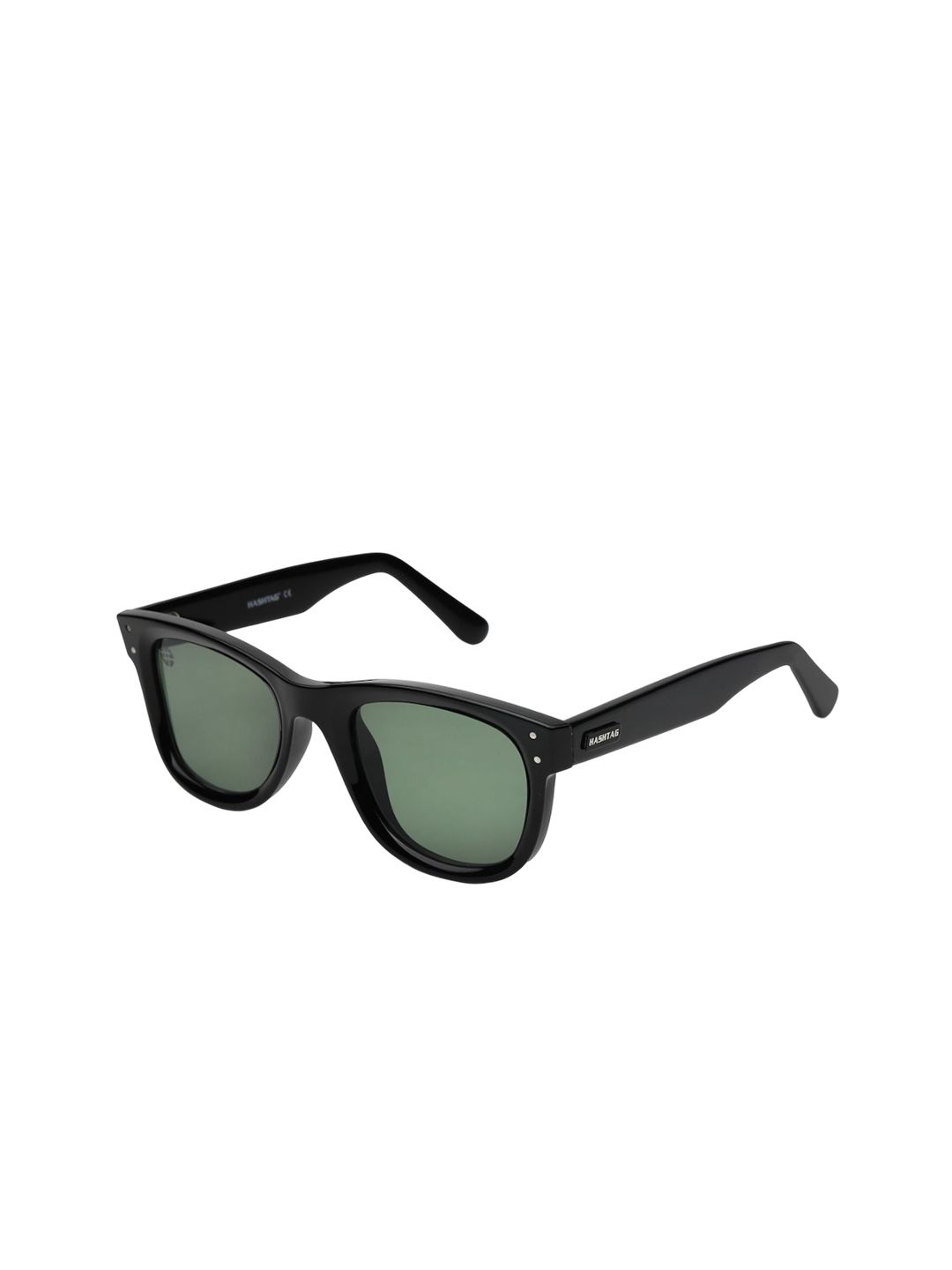 HASHTAG EYEWEAR Men Green Lens & Black Wayfarer Sunglasses with-image-1