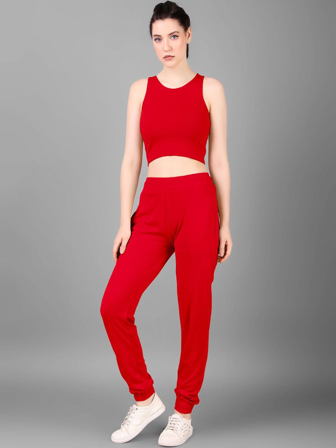 Mast & Harbour Round Neck Sleeveless Top With Jogger Co-Ords-picture-25