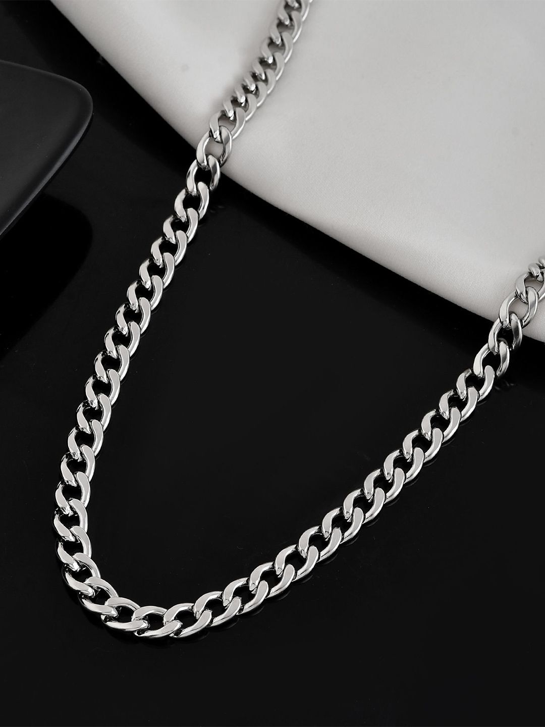 VOJ Men Brass Silver-Plated Handcrafted Chain-picture-34