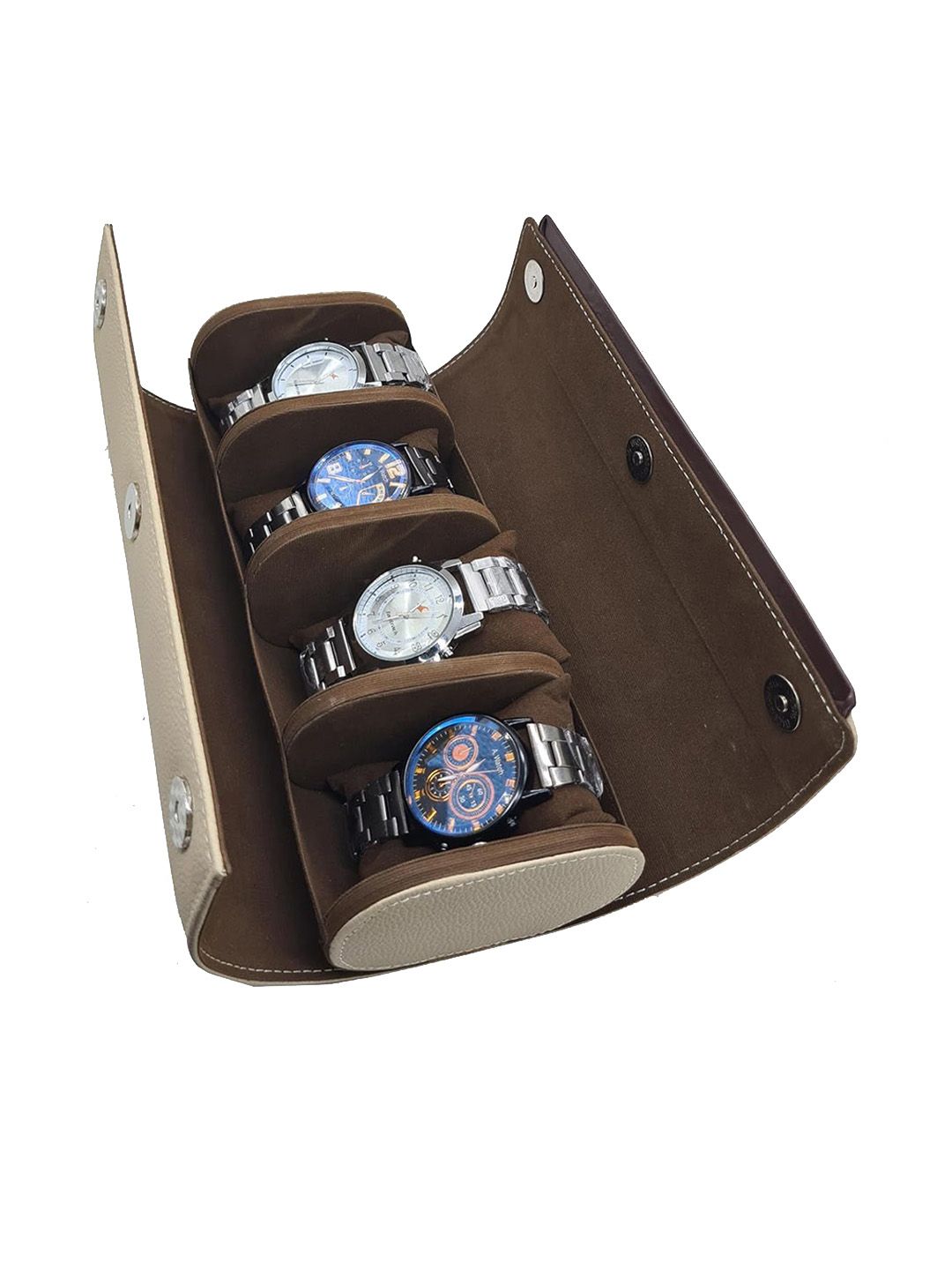 essart Unisex Textured 4 Slot Watch Organiser-picture-16