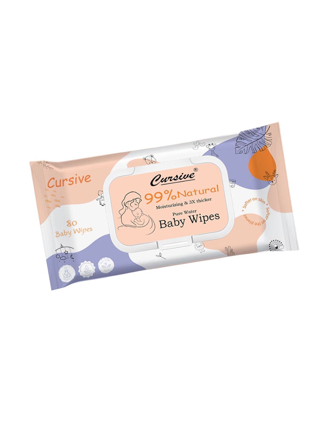 CURSIVE Soft Cleansing Baby Wipes With Aloe Vera & Coconut Oil - 80 Pcs-image-43