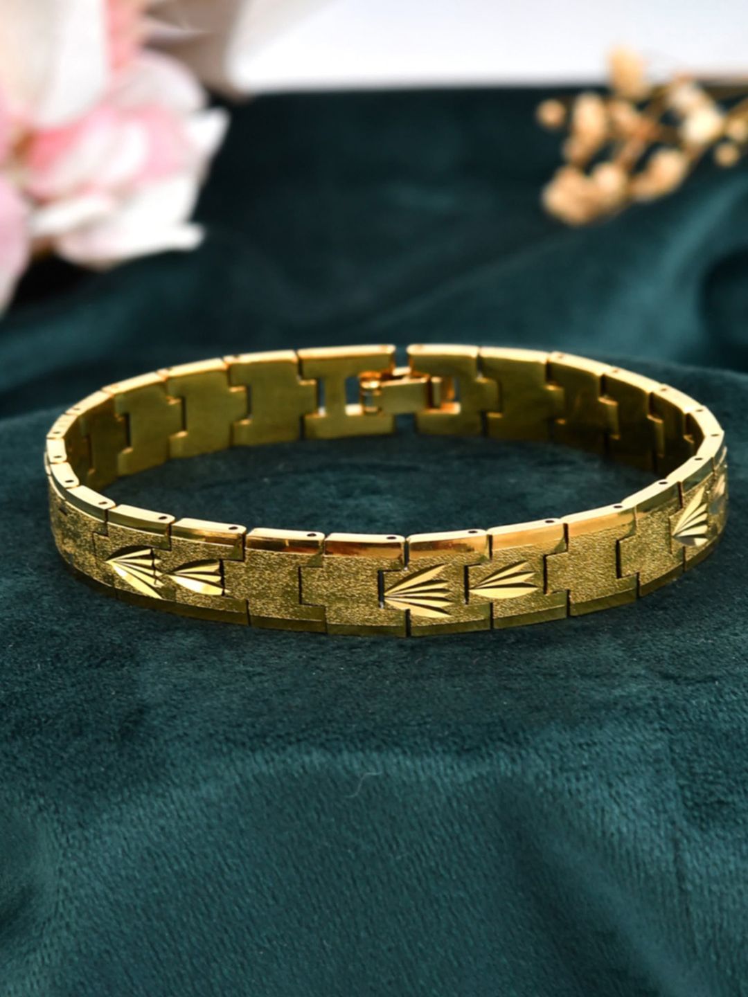VOJ Men Brass Gold-Plated Link Bracelet-picture-12