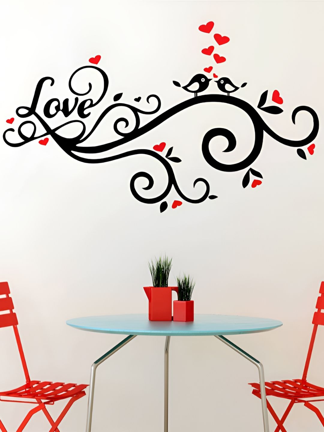 LANSTICK Black & Red Printed Matte-Finished Splash-Proof Eco-Friendly Wallpaper-picture-24