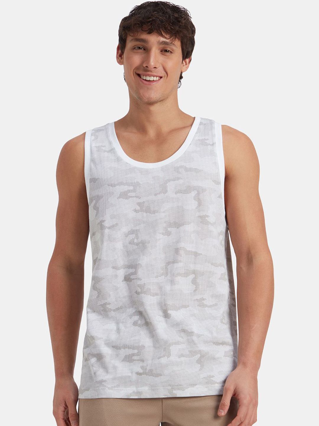 Jockey Super Combed Cotton Blend Sleeveless Printed Low Neck Styling Tank Top - AM67-picture-39