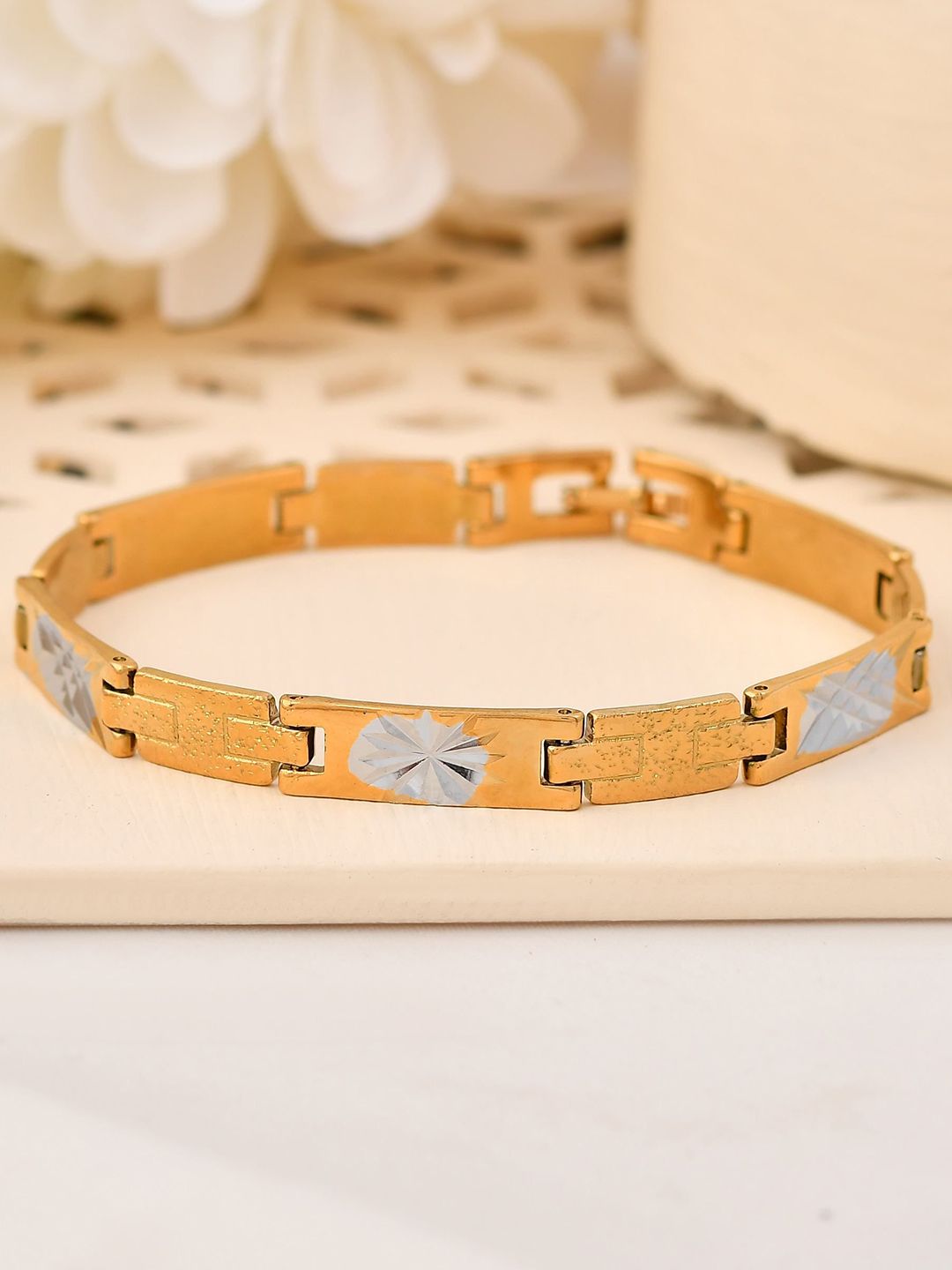 VOJ Men Brass Gold-Plated Link Bracelet-picture-41