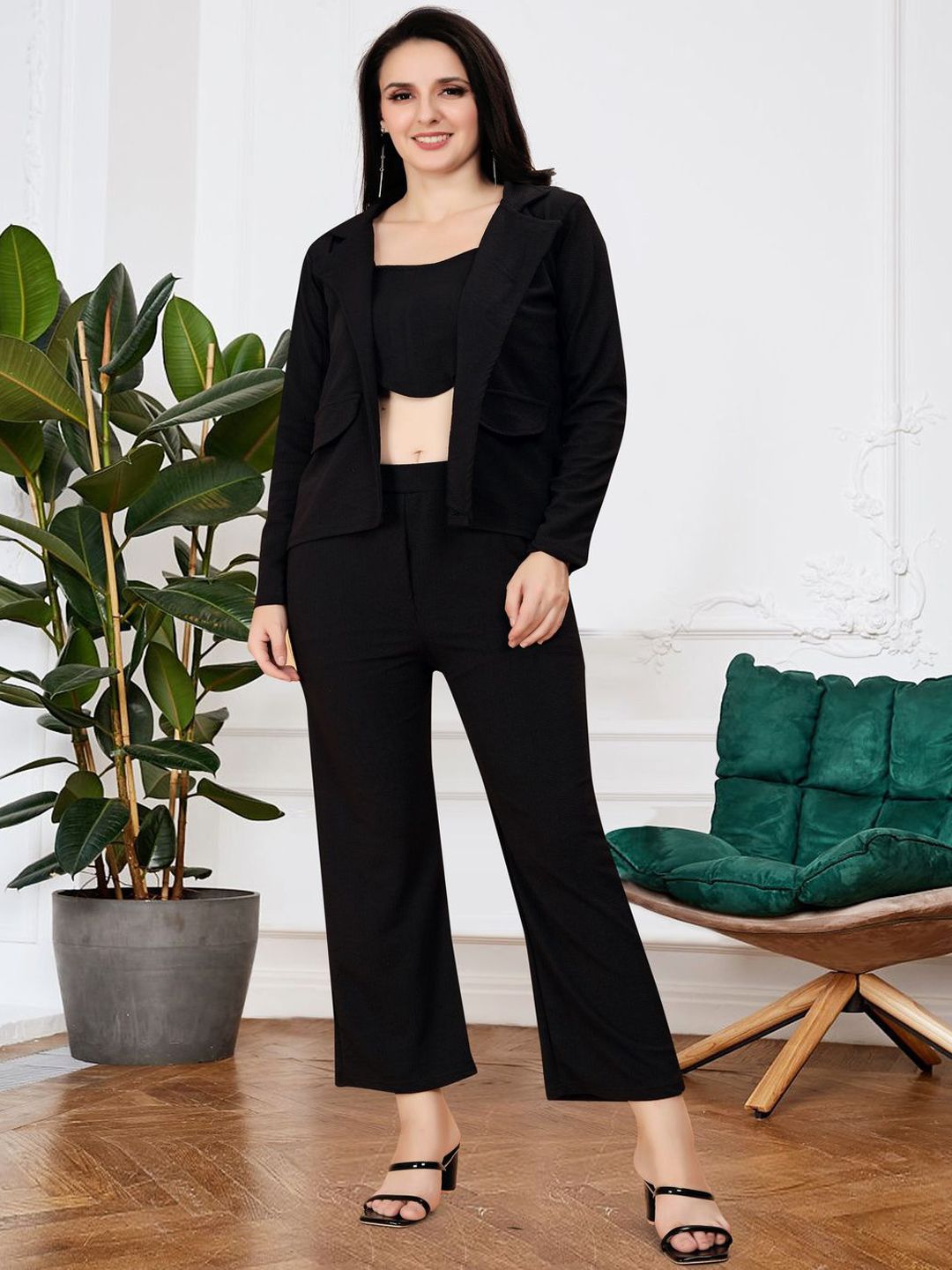 Mast & Harbour Round Neck Top With Trousers Co-Ords-picture-33