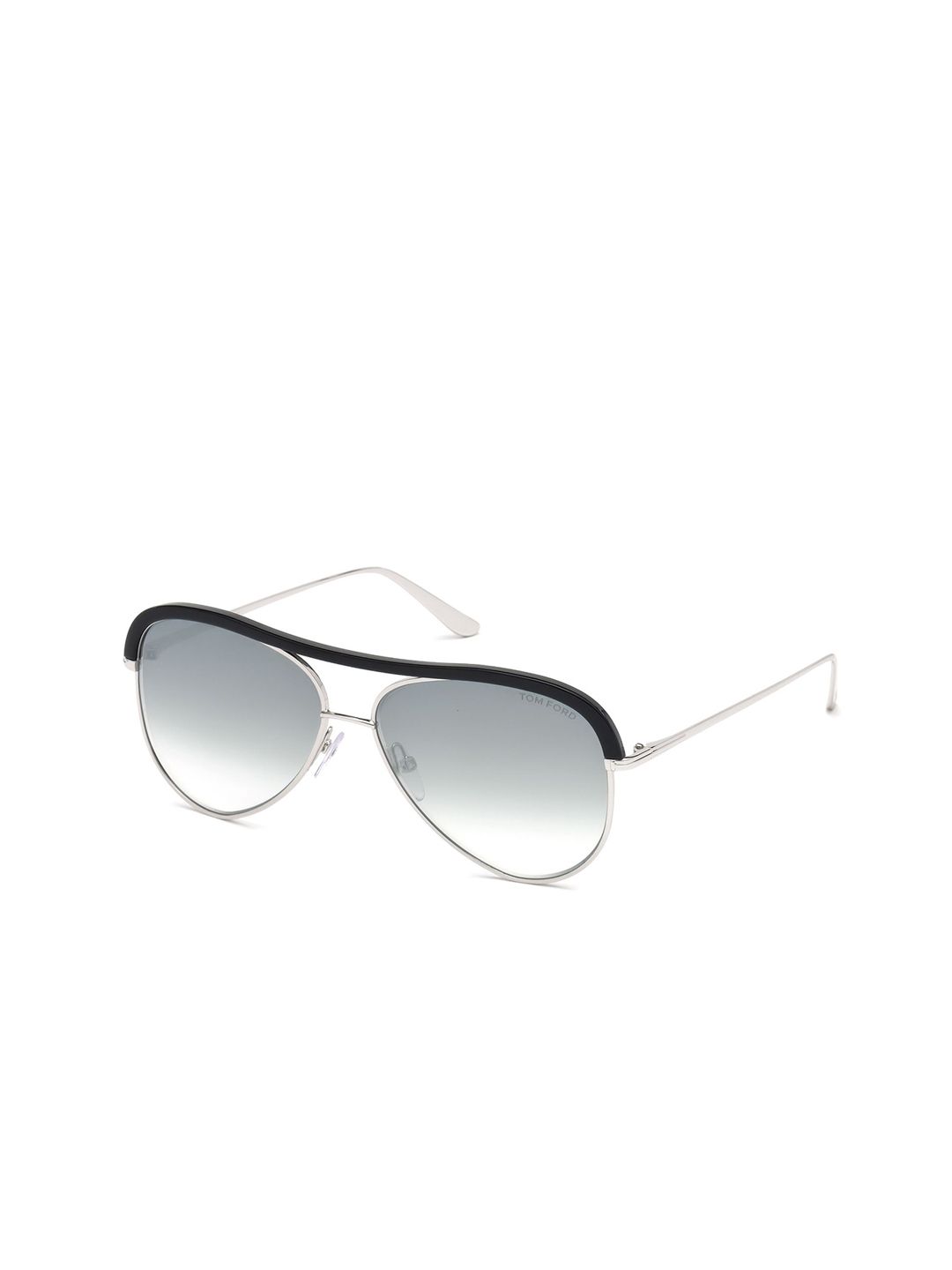 Tom Ford Men Blue Lens & Silver-Toned Aviator Sunglasses with-image-46