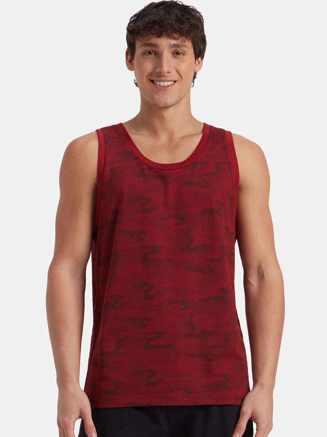 Jockey Super Combed Cotton Blend Sleeveless Printed Low Neck Styling Tank Top - AM67-picture-16