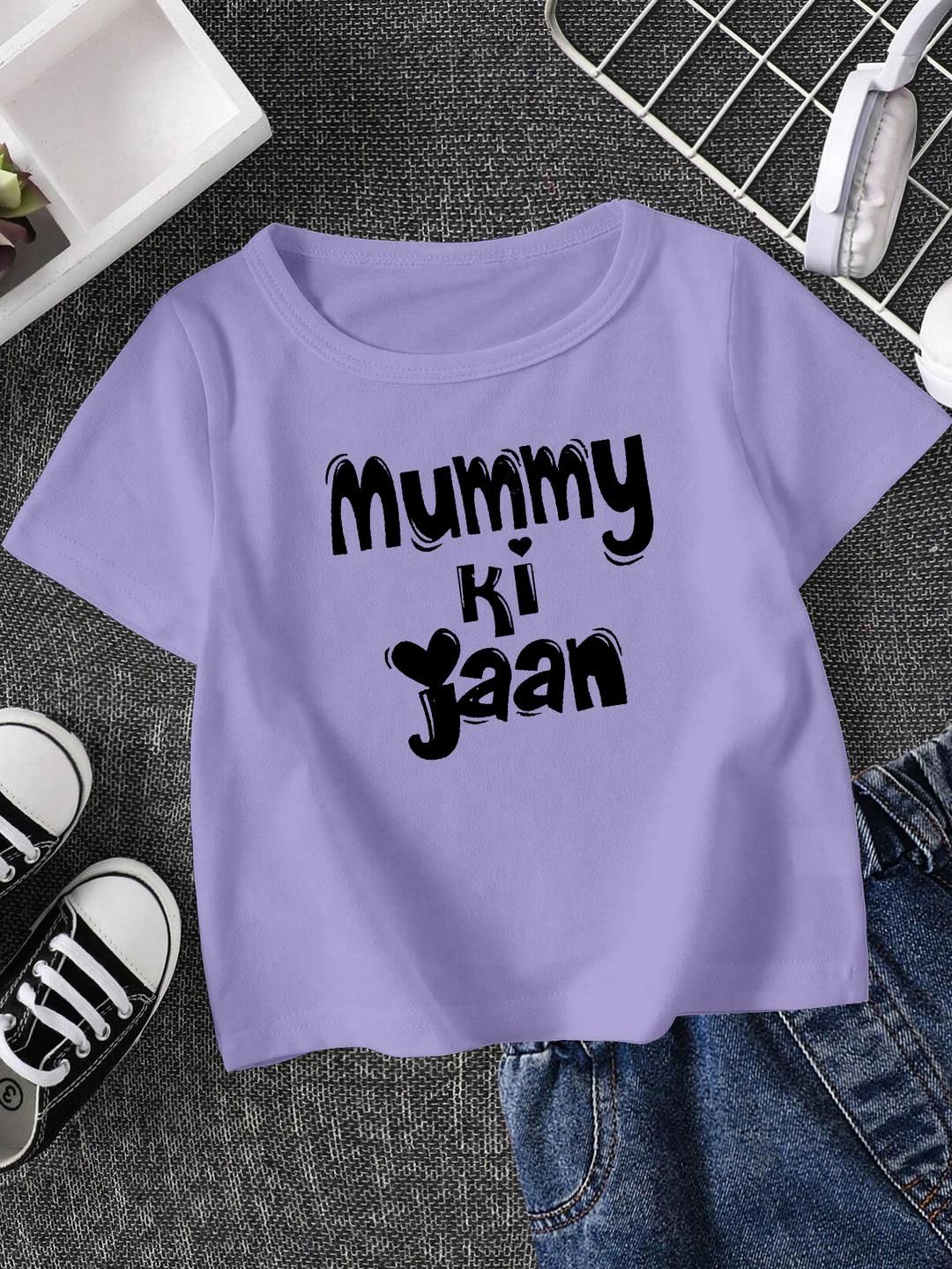 FIONAA TRENDZ Kids-Unisex Purple Cotton Tshirts-image-18
