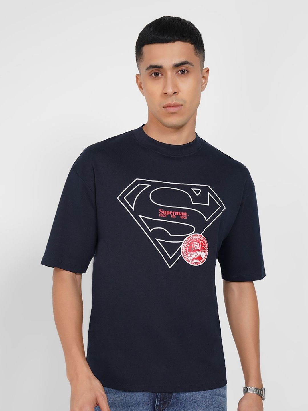 SF JEANS by Pantaloons Men Superman Graphic Printed Pure Cotton Relaxed Fit T-shirt-picture-33
