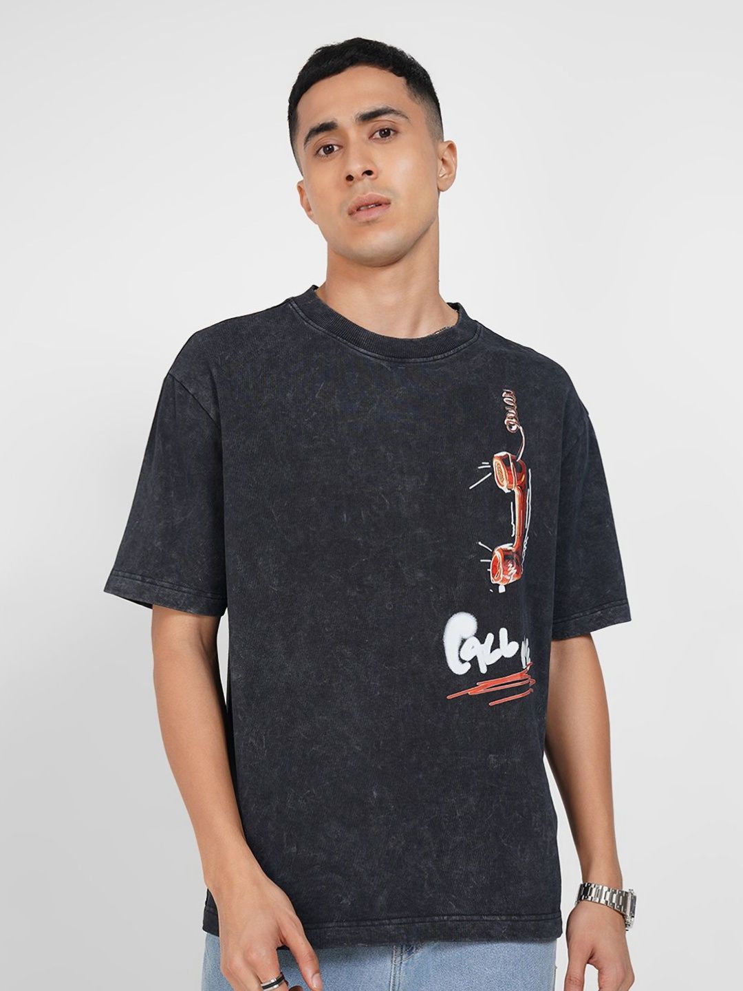 People Typography Printed Drop-Shoulder Sleeves Cotton Boxy T-shirt-picture-32