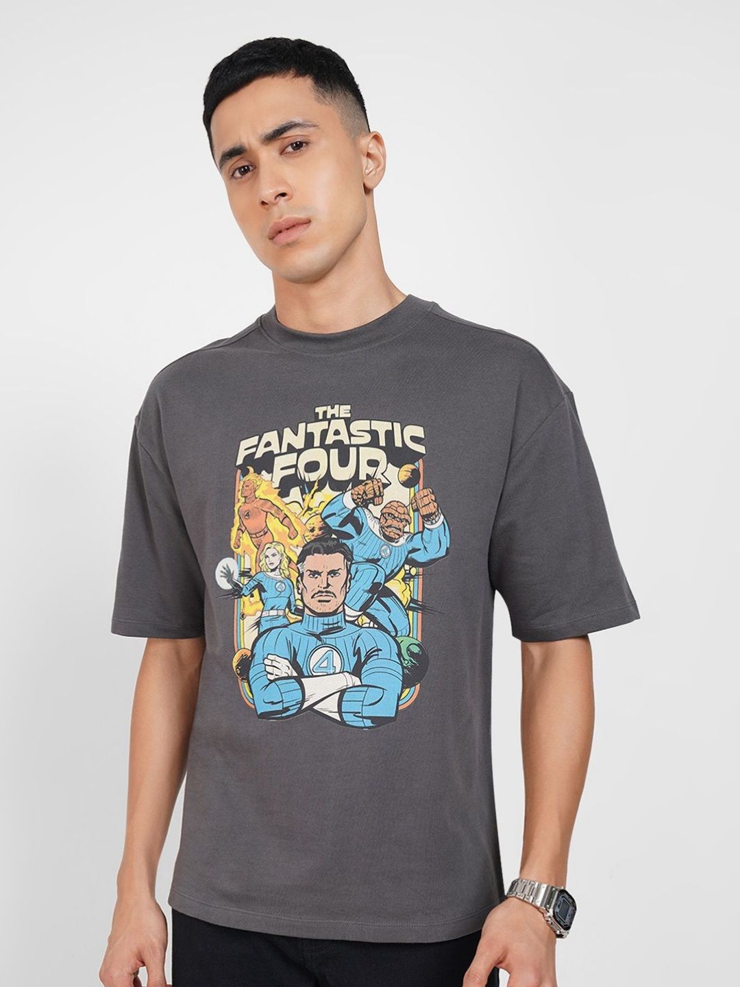 SF JEANS by Pantaloons Men Fantastic Four Graphic Printed Pure Cotton Relaxed Fit T-shirt-picture-39