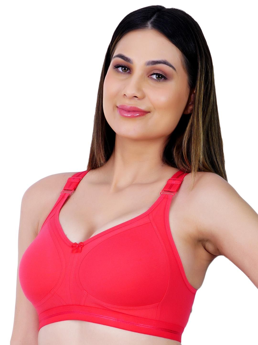 LADYLAND Red Cotton Non Padded & Non-Wired T-shirt Bra-picture-51
