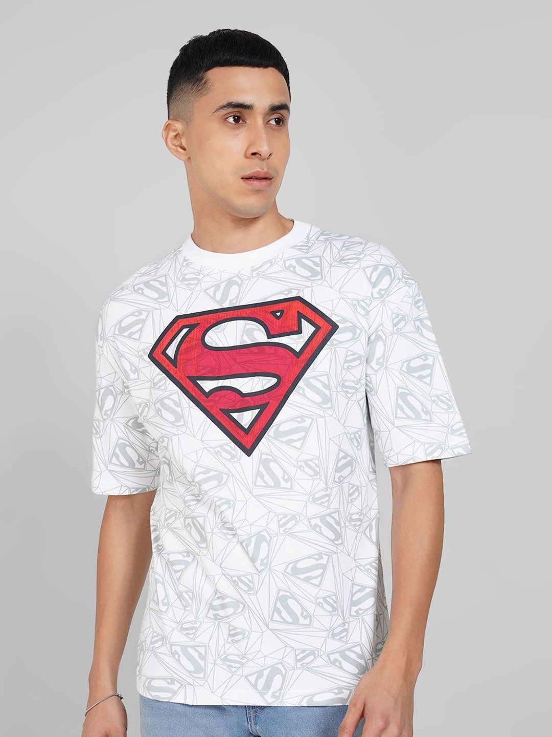 SF JEANS by Pantaloons Men Superman Graphic Printed Pure Cotton Relaxed Fit T-shirt-picture-14
