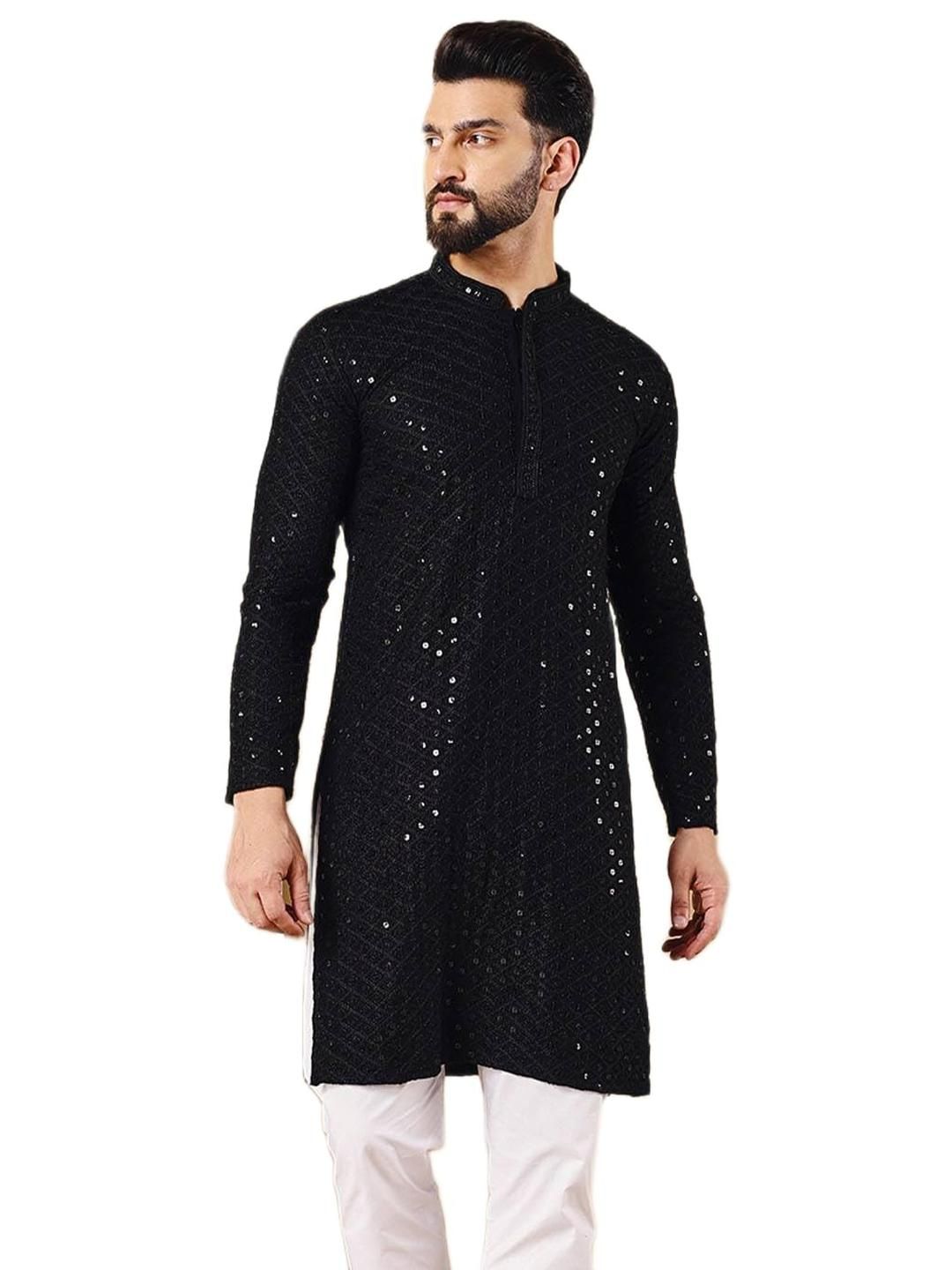 SQS Men Slim Fit Full Sleeve Cotton Sequinned Kurta-picture-23