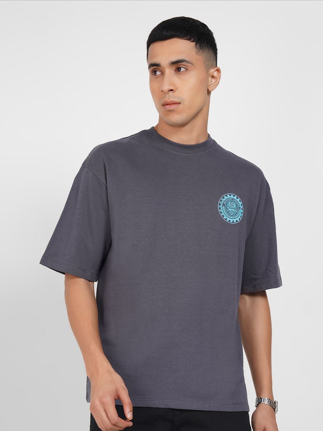 SF JEANS by Pantaloons Regular Sleeves Pure Cotton Applique Oversized T-shirt-picture-22