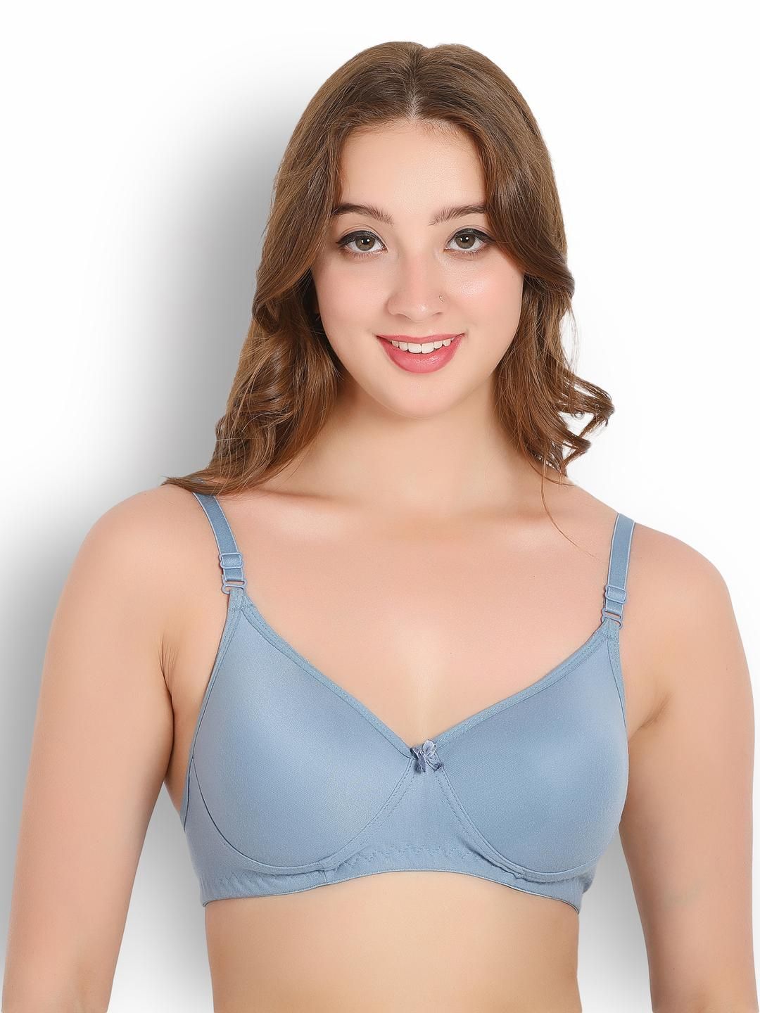 Famup Blue Cotton Heavily Padded & Non-Wired Everyday Bra-picture-26