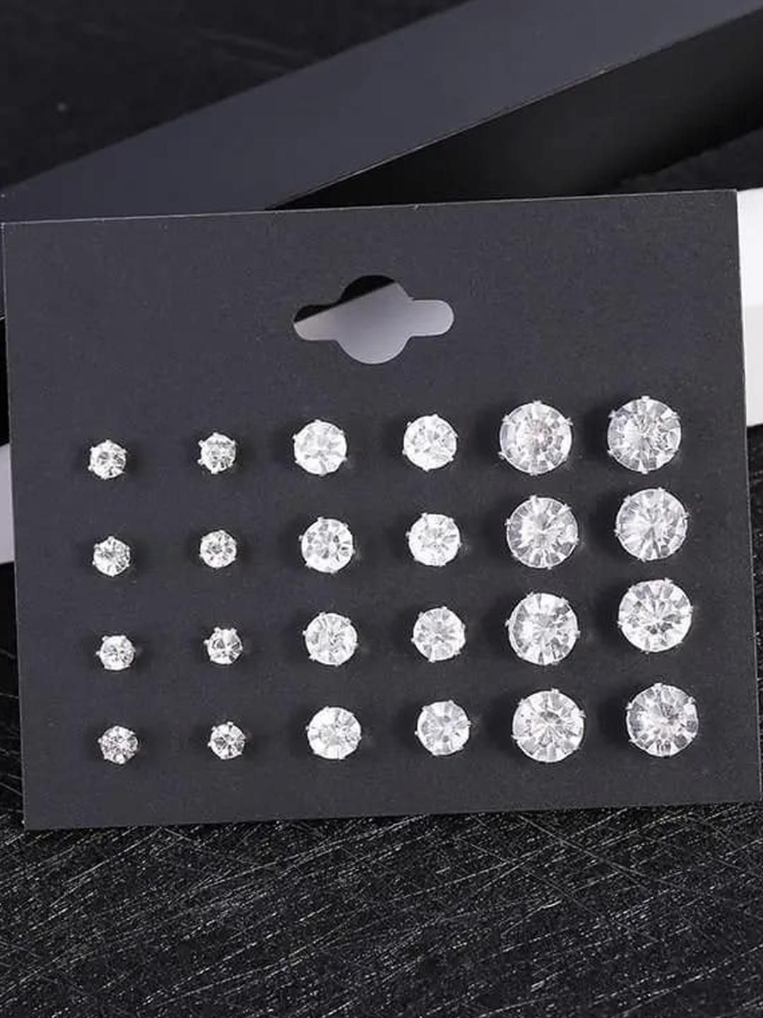 NAVJAI 12 pair Circular Studs Earrings-picture-43