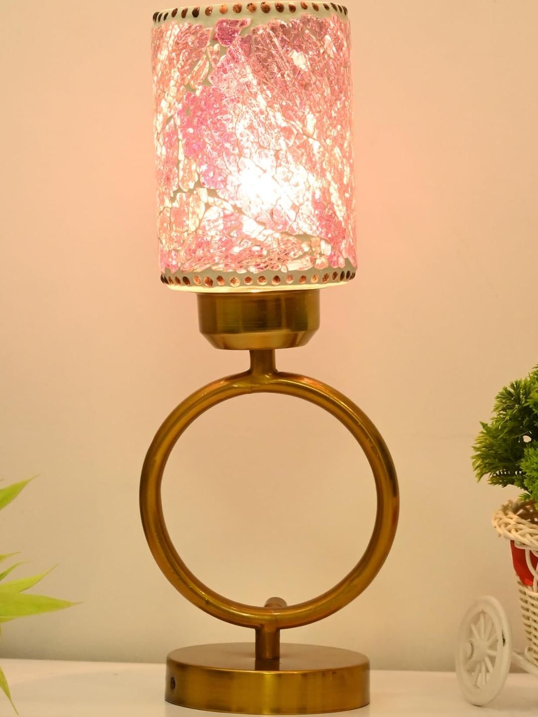 SOMIL Pink Glass Cylinder Table Lamps-picture-24