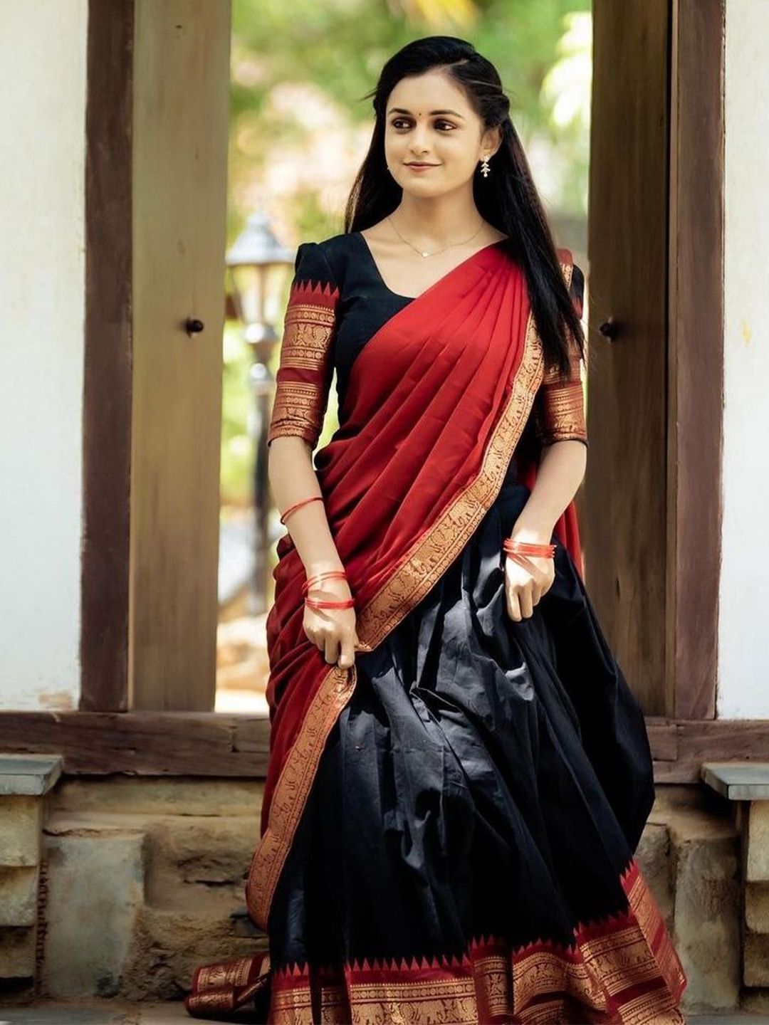 SWAMI STUDIO Semi-Stitched Lehenga & Unstitched Blouse With Dupatta-image-40