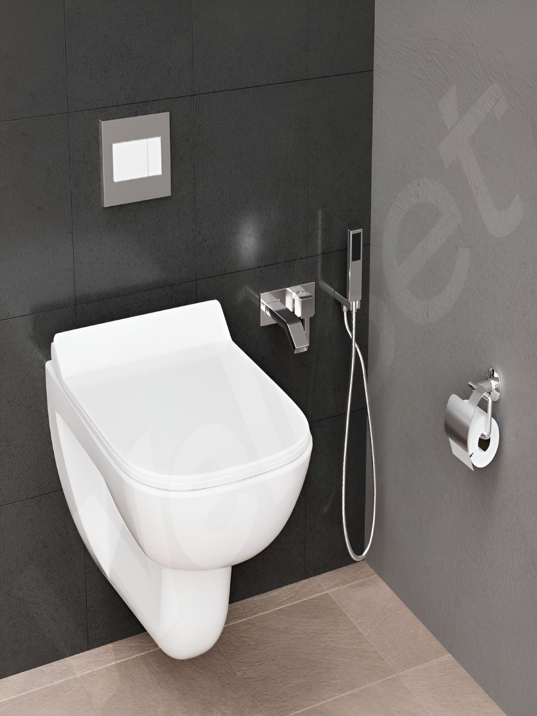 Well Set White 5 piece Solid Ceramic Bath Accessories Set-picture-44