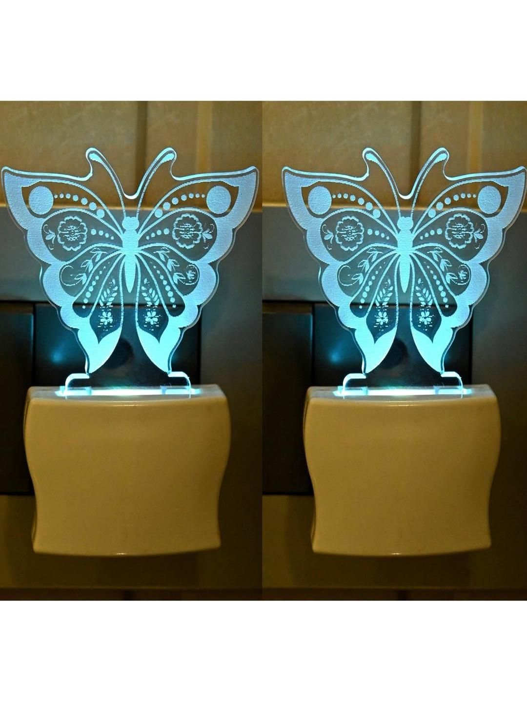 SOMIL 2 Pieces Blue & White Printed Glass Abstract Shaped Shaped Wall Lamp-picture-16