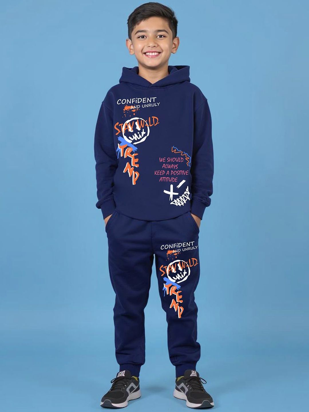 YK X Trampoline Boys Printed Hooded Sweatshirt With Jogger-picture-49