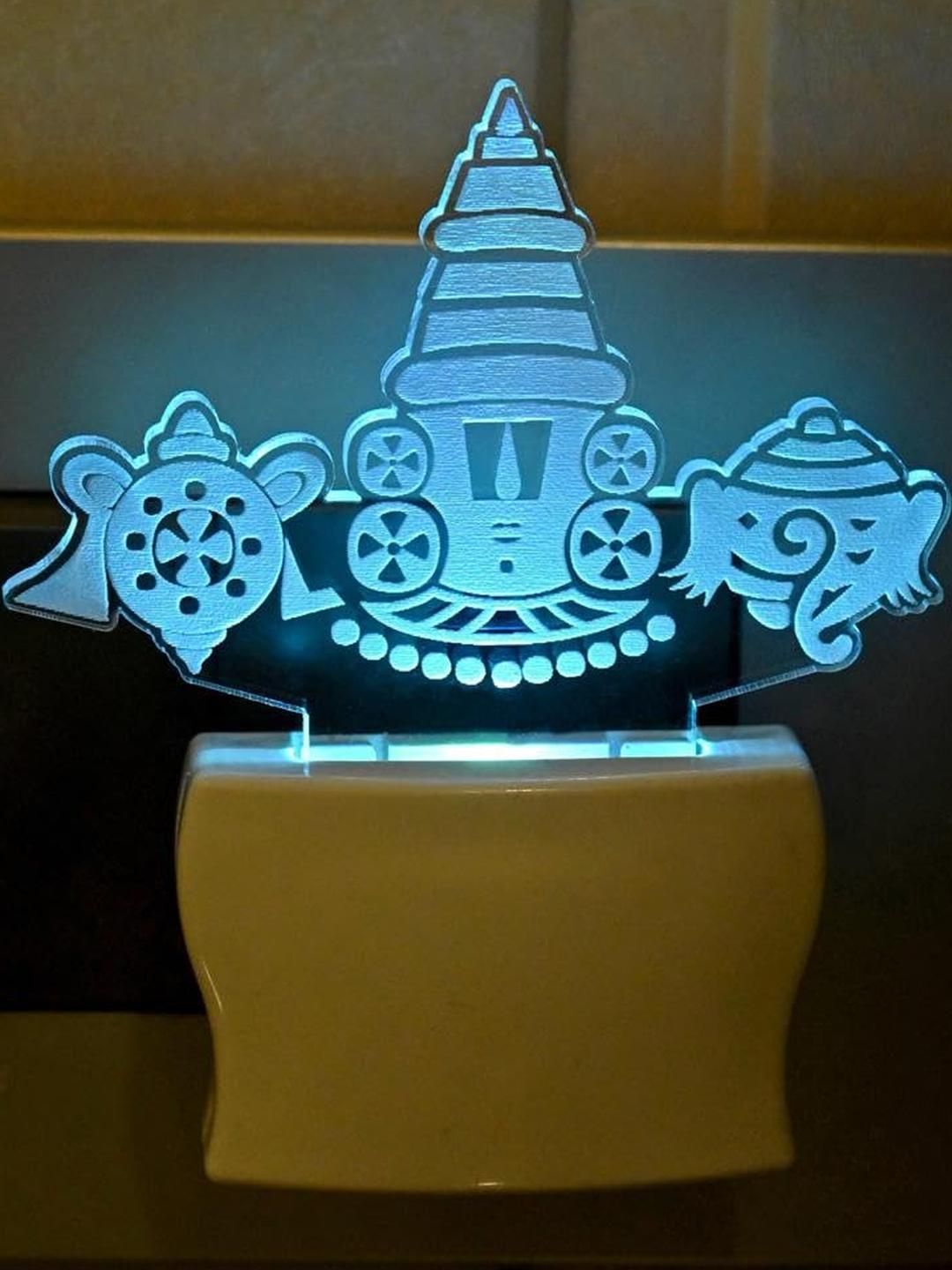 SOMIL Green & Blue Printed Glass Idol Shaped Wall Lamp-picture-29