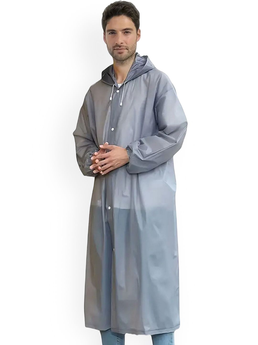 Infispace Hooded Breathable Waterproof Long Rain Jacket-picture-45