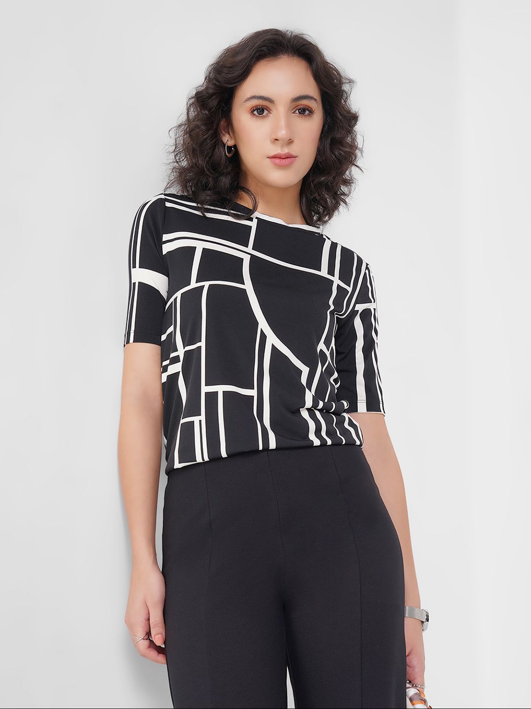 Annabelle by Pantaloons Women Round Neck Print Top-picture-21