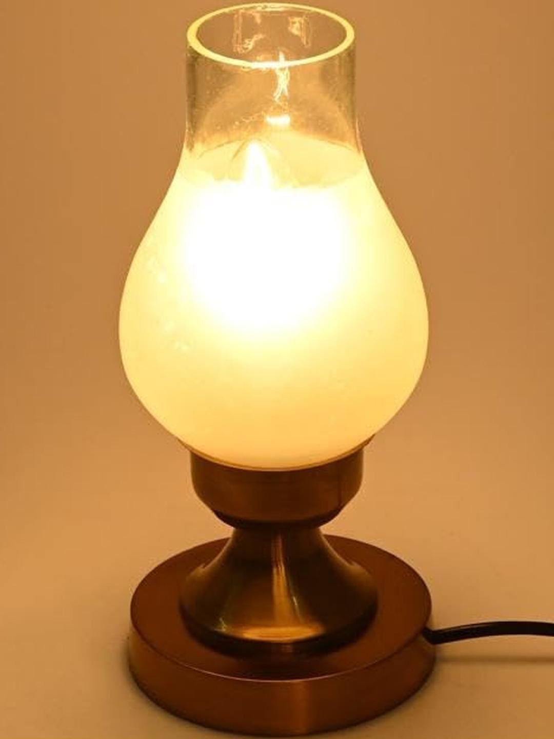 SOMIL White Printed Glass Cylindrical Shaped Table Lamp-picture-16