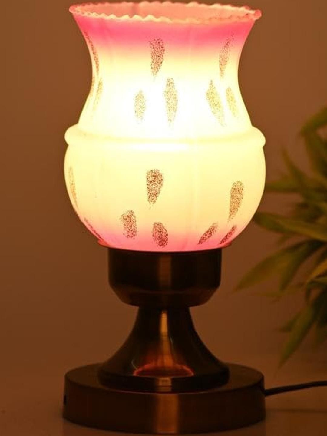 SOMIL White Printed Glass Cylindrical Shaped Table Lamp-picture-28