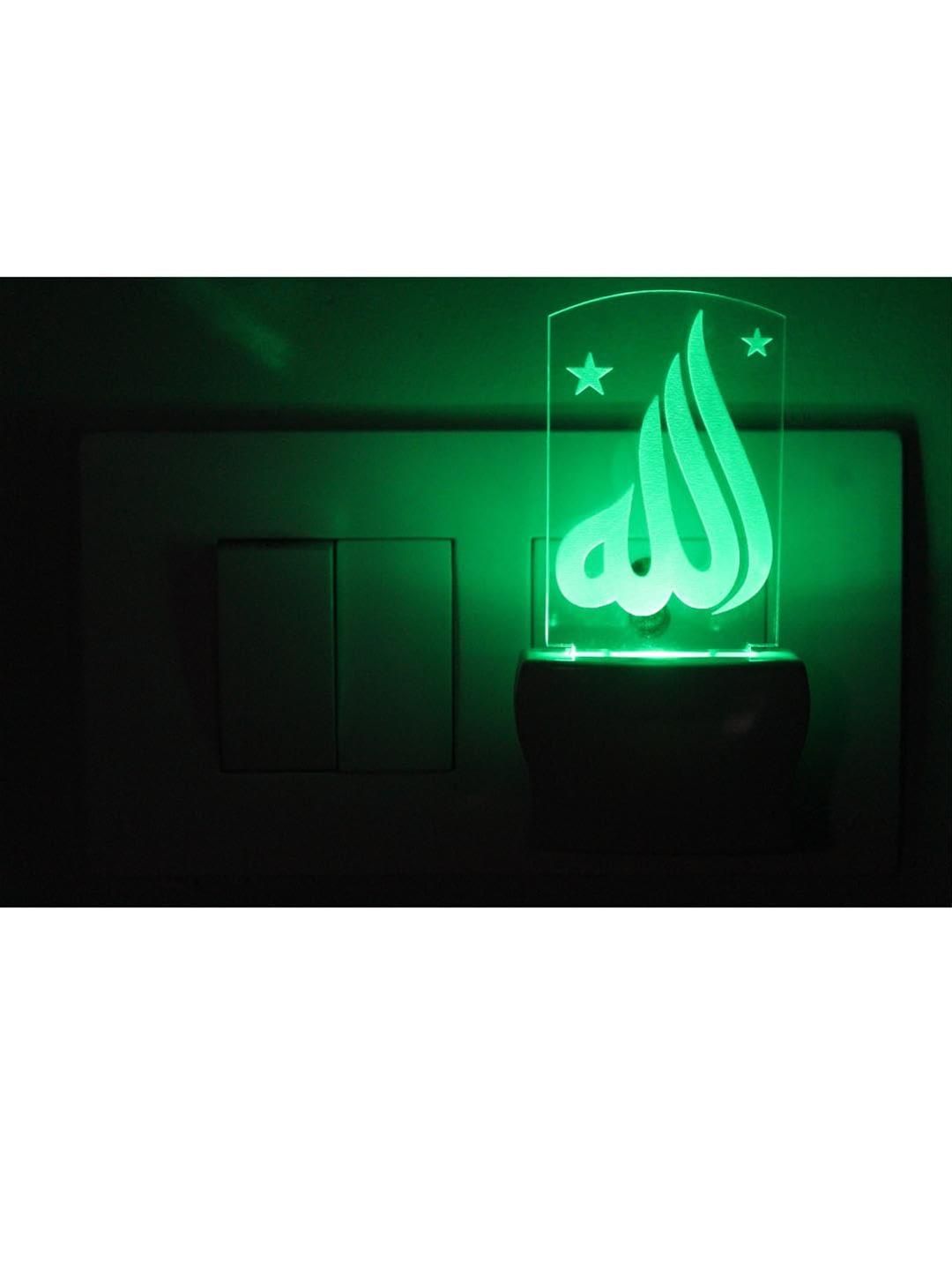 SOMIL Green & Blue Acrylic Printed Glass With LED Night Lamp-image-34