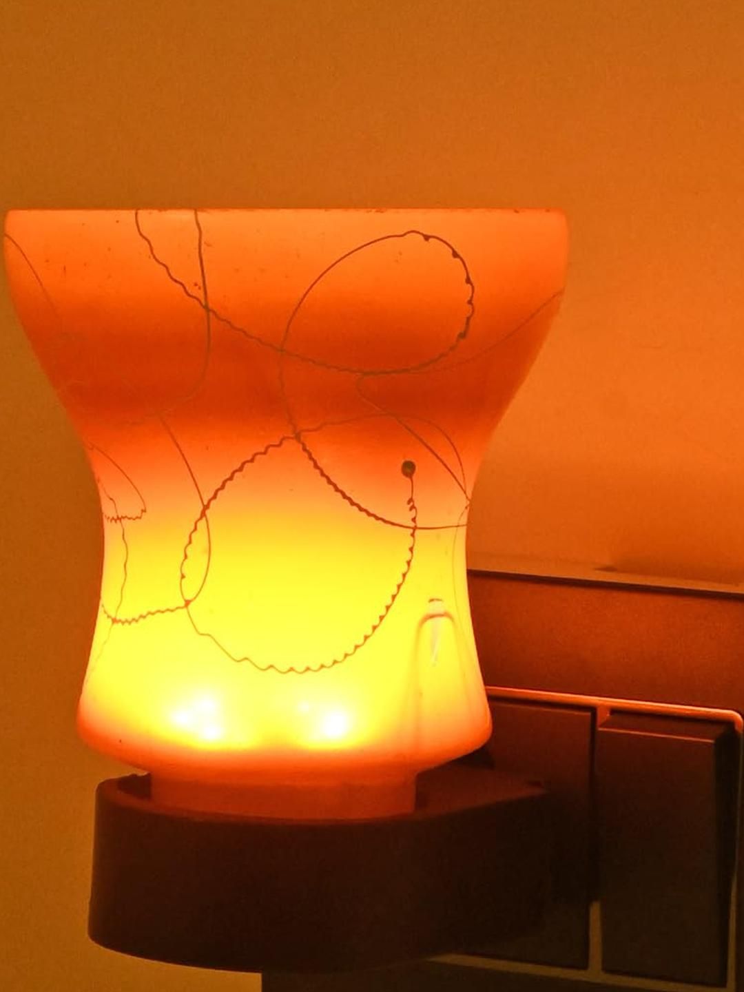 SOMIL Orange Printed Glass Cylinder Shaped Wall Lamp-picture-29