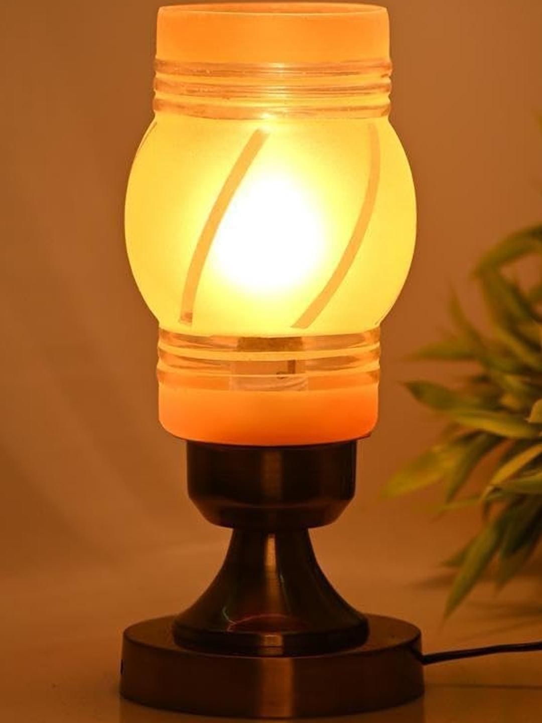 SOMIL Yellow Textured Glass Table Lamp-picture-23