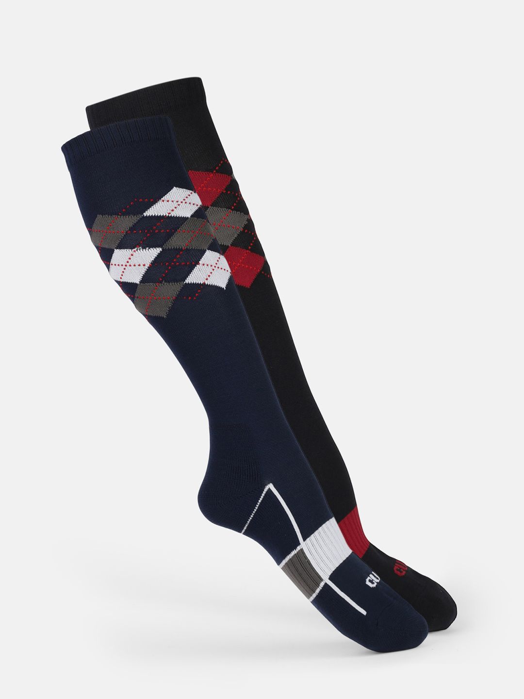 CULT Men Pack Of 2 Patterned Knee Length Socks-image-9