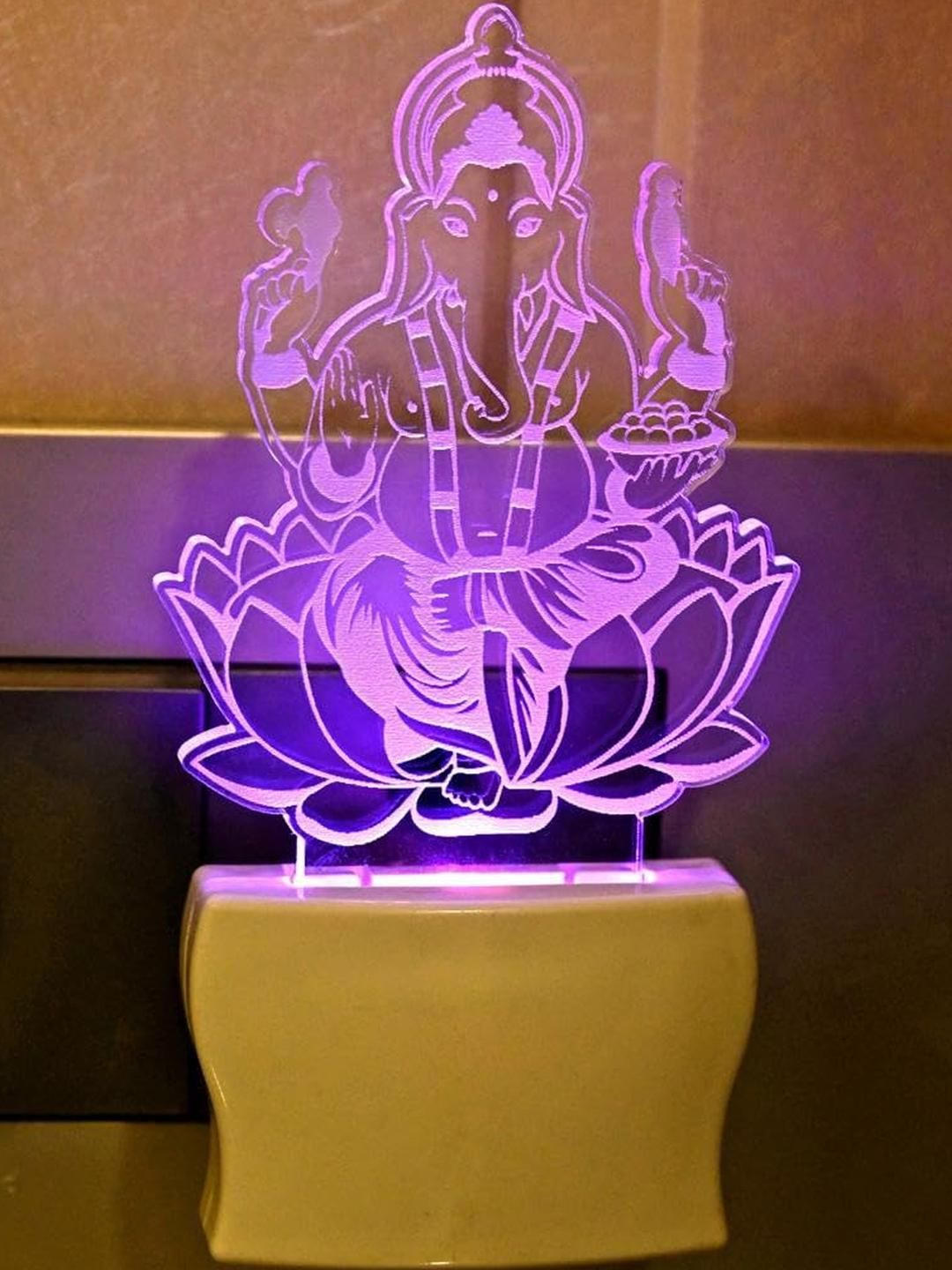 SOMIL 3D Illusion Ganesh Ji Night Wall Lamp-image-6