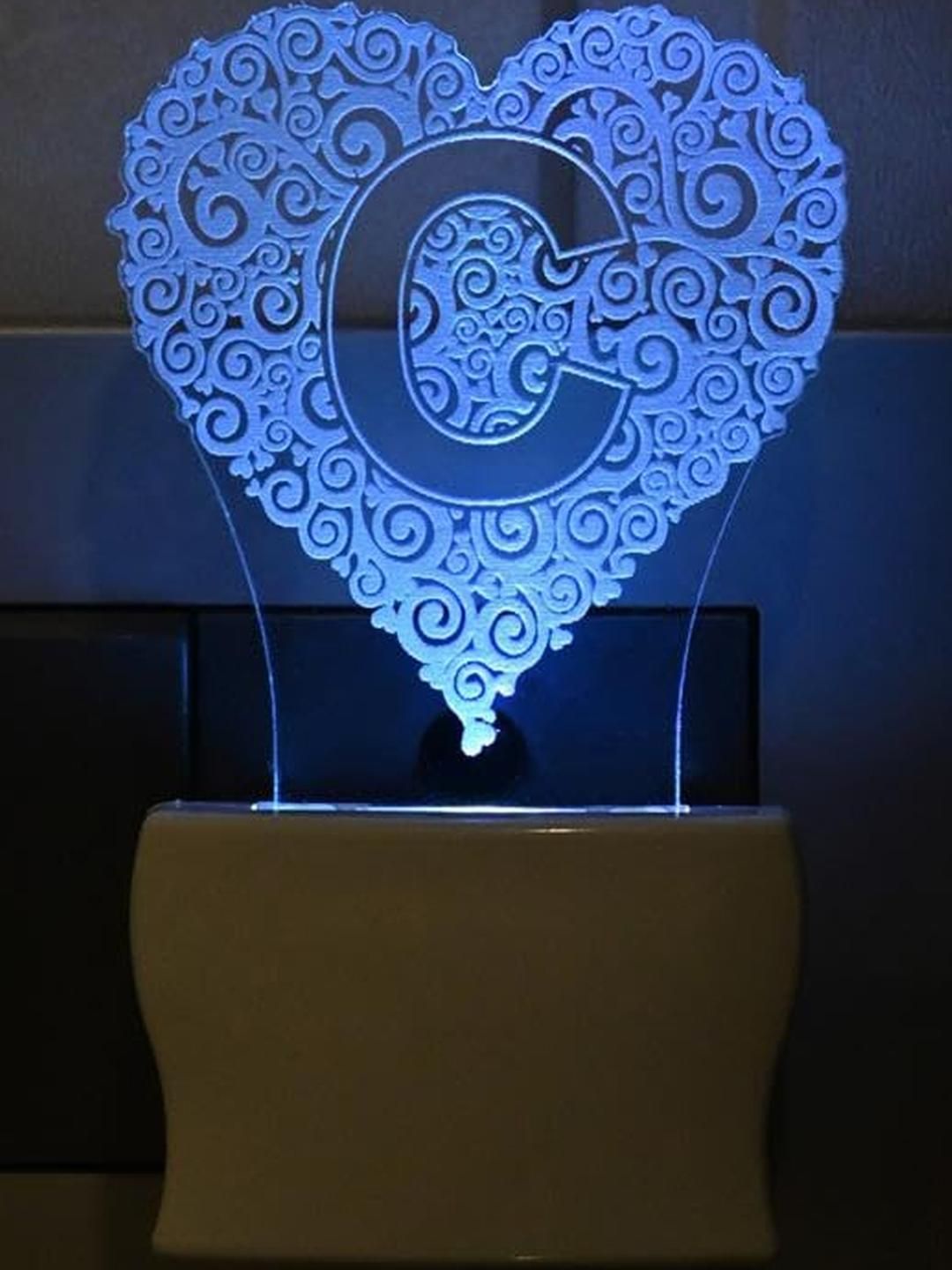 SOMIL Blue & Green Printed Glass Heart Shaped Wall Lamp-picture-16