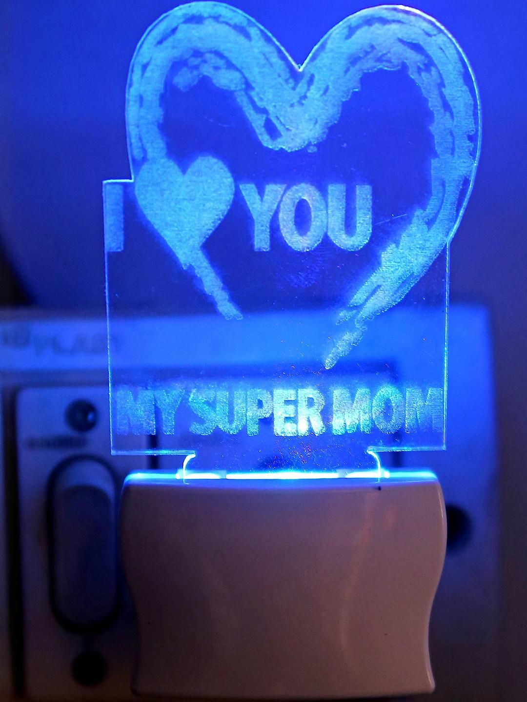 SOMIL Blue & Purple Printed Glass Heart Shaped Wall Lamp-picture-18