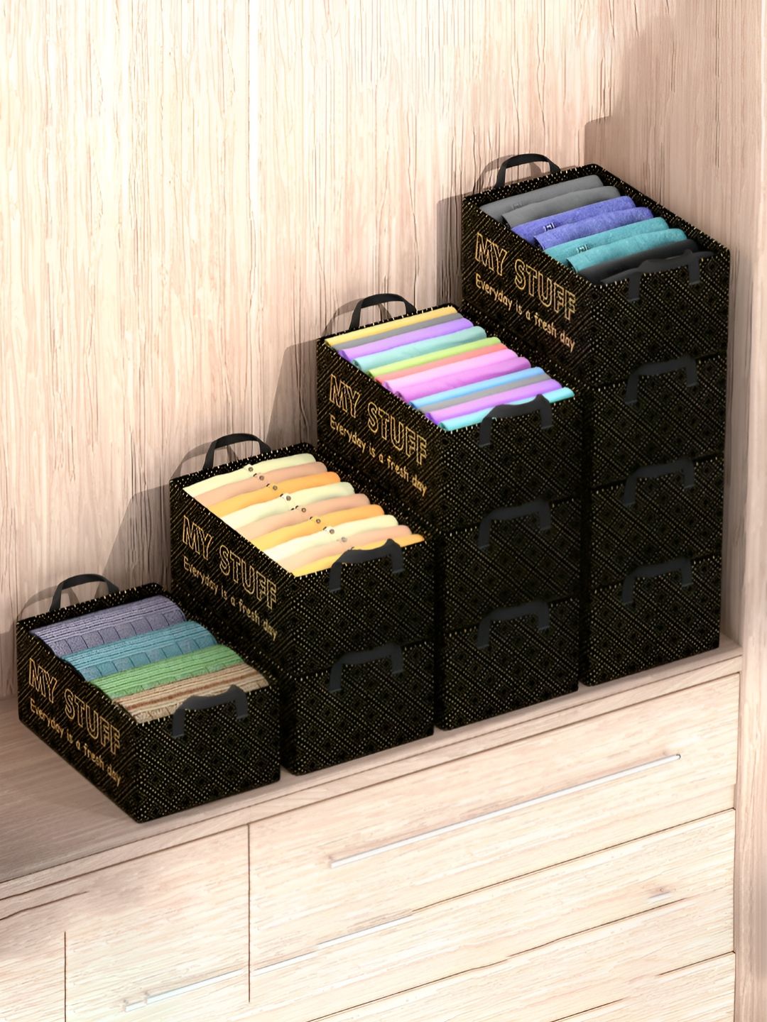 RUBOXA Black Set of 6 Regular Multi-Utility Organisers-picture-28