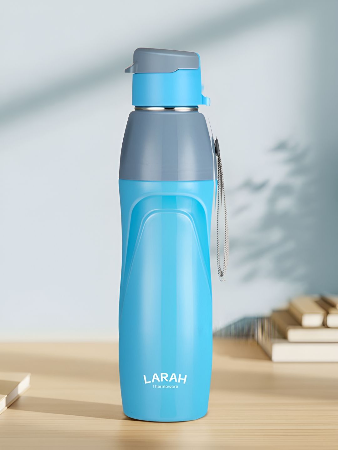 Larah by BOROSIL Blue & Grey Single Stainless Steel Colourblocked Water Bottle