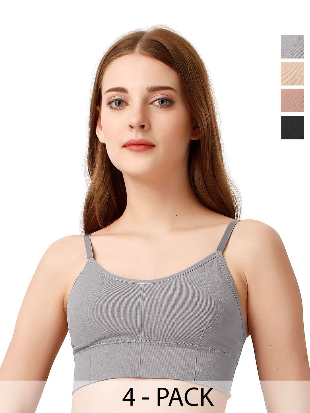 Moda Rapido Pack Of 4 Women Full Coverage Removable Padding Bralette Bra